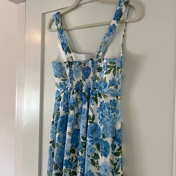 Show Me Your MuMu Nina Blue Floral Maxi Dress Large White Green Bridesmaid SMYM - Picture 10 of 15